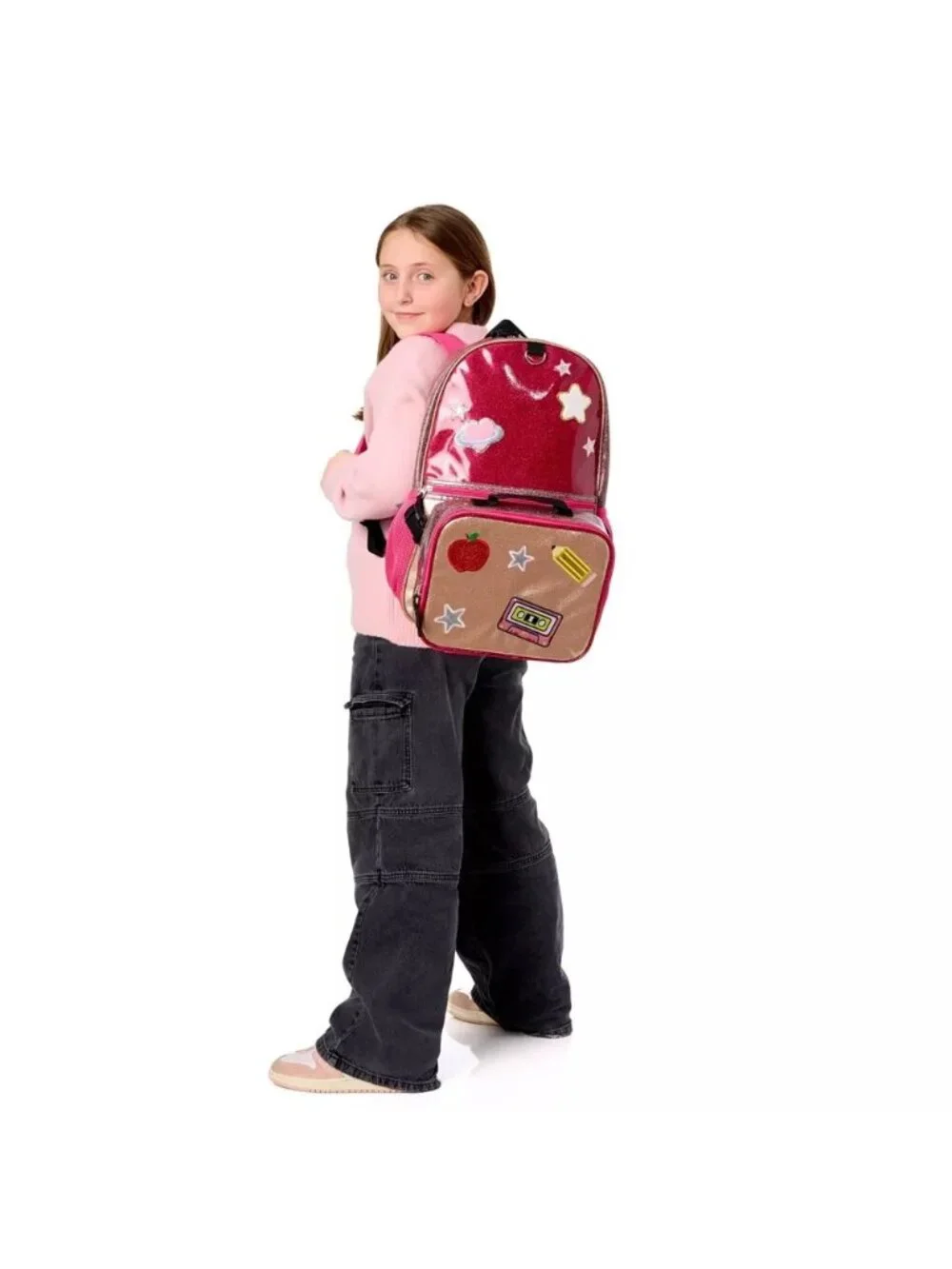 NEW Locker Club Kids' 16L Kids Backpack with Lunch Box Headphone - Pink